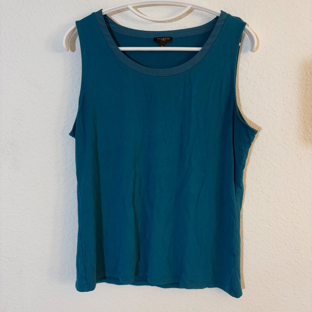 Talbots Tank Top Size Large Petite Teal